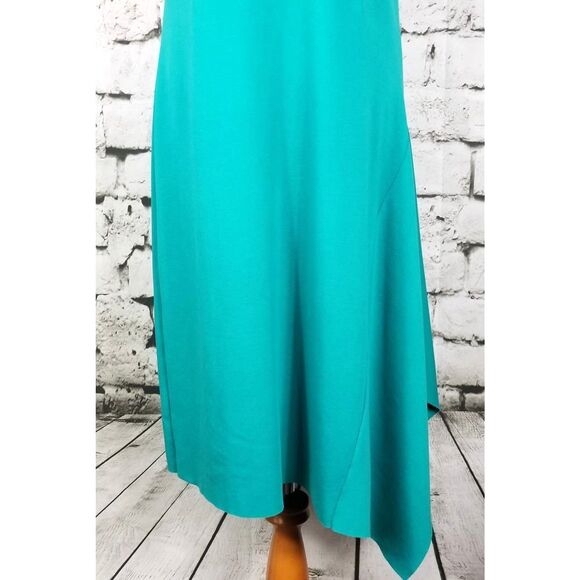 J. PETERMAN Artsy Minimalist Lagenlook Jersey Knit Stretch Dress Green Small - Picture 4 of 8